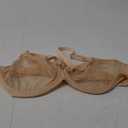 Wingslove Women's Sexy 1/2 Cup Lace Bra Balconette Mesh Underwired Demi Shelf Bra Unlined See Through Bralette (38D, Beige)