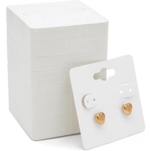 Juvale White Earring Cards, Hanging Earring Cards for Selling, Display, Packaging, Storage, Durable and Sturdy Paper Material, Jewelry Holders (2x2 Inch) Bulk Pack - 200-Pack (White)