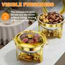 Chafing Dishes for Buffet 4 Pack, 6QT Round with Glass Lid
