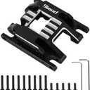 Skid Plate for 1/18 RC Crawler TRX4M Upgrade Parts, CNC Aliuminum Transmission Mount Center Gearbox Base (Black)