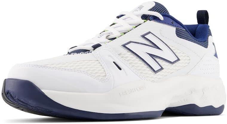 New Balance Men's Fresh Foam X 1007 V1 Tennis Shoe, White/ Navy, 10.5 Wide