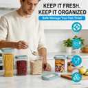 Airtight Food Storage Containers 5-Piece Set, BPA-Free Plastic Kitchen Canisters with Secure Snap Lock Lids for Cereal, Pasta, Snacks, Flour & Pantry Organization