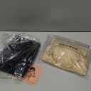 DD DEMOISELLE Women's Bandeau Bra, Strapless Bralette Seamless Bandeau Bra Tube Top Bras (Black Beige 2-pack)