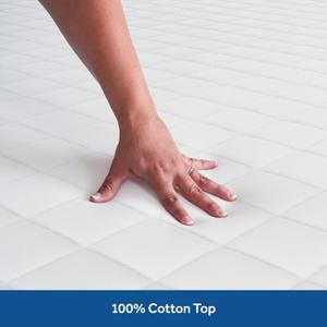 Sealy Luxury Cotton Top Fitted Mattress Pad, Twin, White