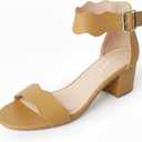 J. Adams Mimi Ankle Strap Kitten Heel Sandal 7 beige