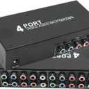 BolAAzuL 5-Way RCA Component Video Audio Splitter, 1 in 4 Out, YPbPr Component Video, L/R Audio, AV Splitter Box for PS2, Wii, Xbox, DVD, HDTV