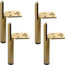 Osring Modern Furniture Legs 6 Inch Metal Furniture Table Leg Gold, Steel Side-Mounted Sofa Cabinet Feet Set of 4, Also for Home Coffee Table Feet DIY Replacement