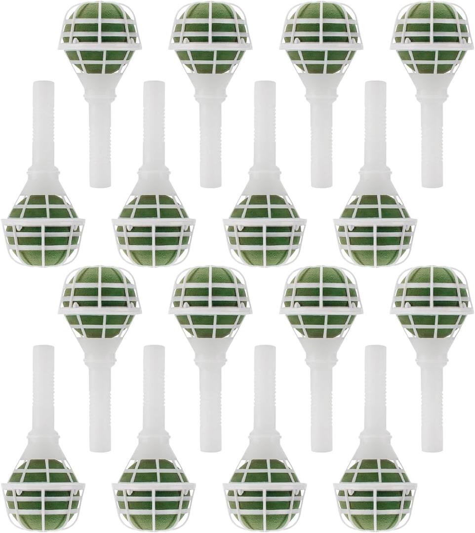 [ 16 Pack] Bouquet Holders Foam Floral Handle Bouquet Holder Foam Bouquet Holders for Bridal Fresh Flowers Floral Arrangement Foam Kit Wedding