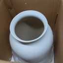 Large Handmade Retro White Ceramic Vase, Height 15.7 inches, Decorative Vase