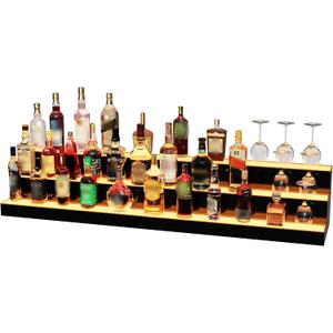 MESAlLUP 60 Inch 3 Tier Lighted Liquor Bottle Display Shelf, LED Bar Shelves with Remote Control, Mulit Color Lighting for Home Mini Bars Decor, Restaurants & Party Use, Acrylic Stand