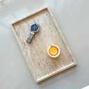 Real Natural Travertine Tray Genuine Marble Stone Tray for Coffee Table/Bathroom/Vanity (Beige Travertine, 12" x 8")