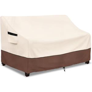 Patio 3-Seater Sofa Cover,Outdoor Couch Cover Fits up to 79W x 37D x 35H Inches,100% Waterproof Heavy Duty Patio Furniture Covers,Beige&Brown