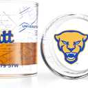 Greenline Goods  University of Pittsburgh Panthers College Whiskey Glasses (Set of 2), 10 oz  Full-Color Logo + Campus Map