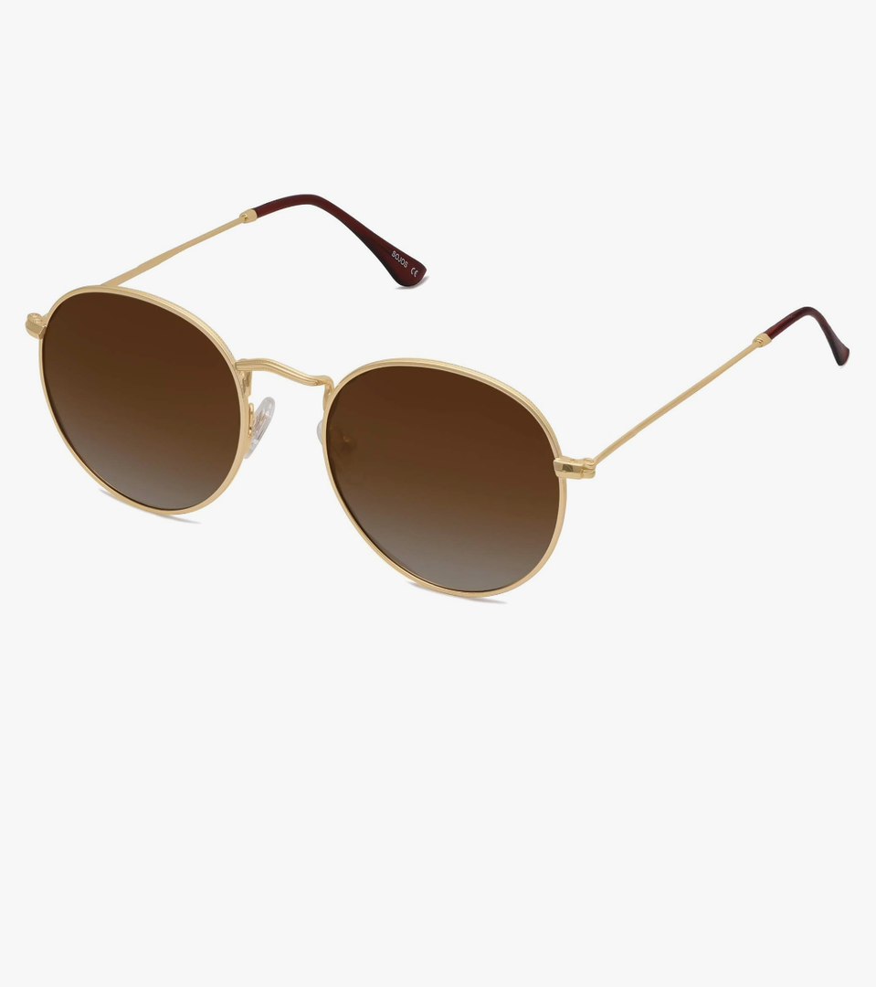 SOJOS Small Round Polarized Sunglasses for Women Men Classic Vintage Retro Shades UV400