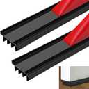 2 Pcs 4 Feet Exterior Door Sweep Vinyl Door Bottom Seal with Tape Drip Cap