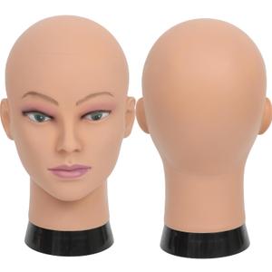 Mannequin Head Bald Female Cosmetology Manikin Head for Wigs Making Wig Display Hat Display Glasses Display Hairdressing Training Head Doll Head with Clamp