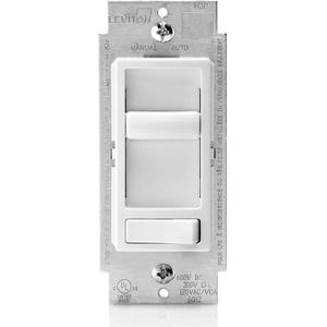 Leviton SureSlide Dimmer Switch for Dimmable LED, Halogen and Incandescent Bulbs, 6674-P0W, White