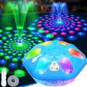 2026 Upgraded Pool Fountain,9000mah Rechargeable Floating Pool Fountain with Light Show,Above Ground Pool Water Fountain Pump with Anchor,Large Floting Fountain for Inground Pool-1PC Light Blue
