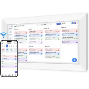 15.6'' Digital Calendar Wall Touch Screen, 1920 * 1080P Electronic Smart Calendar, Digital Picture Frame, Daily Weekly and Monthly Planner, Electronic Chore Chart, White Elephant Gifts for Women, Mom, Teacher, Grandma