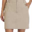 Willit Women's Skorts Golf Casual Skort Skirts UPF 50+ Quick Dry Zip Pockets Outdoor Hiking (X-Large, Khaki)