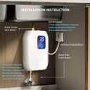 Tankless Water Heater Electric 110V, 3000W Instant Water Heater Under Sink, On Demand Hot Water Heater Electric with Digital Display, Electric Mini Water Heater for Kitchen Bathroom Washin