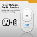 Kidde Carbon Monoxide + Explosive Gas, Natural Gas & Propane Alarm, Plug-in with AA Battery Backup, Digital Backlit Display, 85 dB Alarm, Rotating Plug, LED Status Indicators, 5th Edition, COPDLG