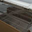 Collapsible Dog Crate for Large Dogs - 36" L Heavy Duty Dog Kennel No Tools Required with 4 Sides Steel Foldable Cage for Dogs Indoor Furniture, Portable Carrier with 2 Smooth Wheels, Beige