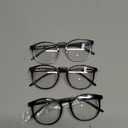 IBOANN Chic & Comfy Blue Light Glasses for Women - 3-Pack Round Frames, Screen-Ready Style with UV Protection Coating (A1 Light Black& Grey &Grey Clear)