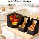 Jolitac Wood Pantry Storage Bins, Potato and Onion Storage Bin for Pantry and Kitchen Counter Multipurpose Organization Containers for Produce, Fruits, Vegetable, Set 3 Pieces