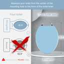Blue Elongated Toilet Seat Natural Wood Toilet Seat with Zinc Alloy Hinges, Easy to Install also Easy to Clean, Scratch Resistant Toilet Seat by Angol Shiold (Elongated, Blue)