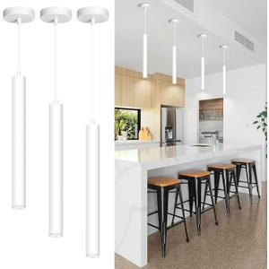 OKELI Modern Pendant Lights 4000K White LED Dimmable Pendant Light Fixtures Pendant Lighting for Kitchen Island,Bar,Bedroom, 15.7inch, 10W, ETL, 3Pack
