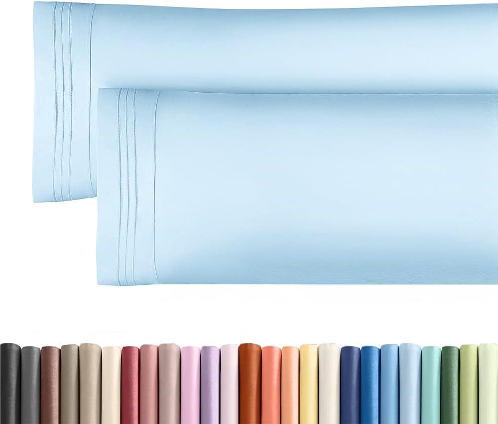 Body Pillowcases Set of 2-20x54 Long Body Pillow Case - Soft Body Pillow Cover for Sleeping & Side Sleepers - Comfy, Breathable & Wrinkle Free - Machine Washable w/Envelope Enclosure (Light Blue)