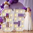 Marquee Numbers 35th-Birthday Large Decorations: 4ft Light Up Numbers 35 Birthday Sign for Boy Girl Thirty Five Year Old Anniversary Mosaic Party Decor Backdrop Big Foam Board Number 35