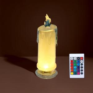Led Rechargeable Candle(D:2.55" x H:7.28") Flameless Atmosphere Candles LightRemote Control of 16 Colors Perfect for Festive Events  Daily Party Decorations (1PCS)