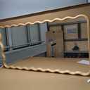 Full Length Mirror, 55"x28" Boho Wavy Wood Floor Mirror, for Bathroom, Bedroom, Living Room, Cloakroom, Entryway