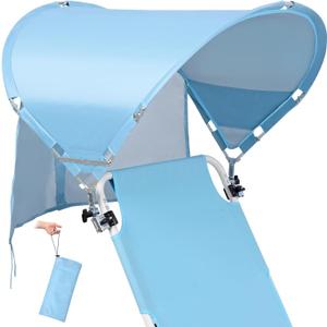 XL Universal Wind-Resistant Chair Umbrella Canopy, Extra Large Foldable UPF 50+ Sun Shade Attachment with Adjustable Clamp, Fits Most Beach, Camping, Lawn, Sports, Zero Gravity Chairs, Patented