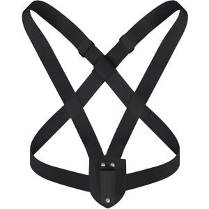 Jecery Double Strap Parade Flag Carrier Parade Harness Color Guard Flag Pole Holder Nylon Sling Carrying Belt for Parades(Black)