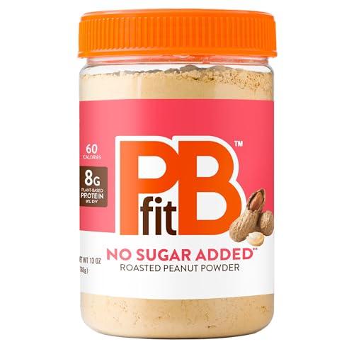 PBfit No Sugar Added Peanut Butter Powder, Powdered Peanut Butter Spread from Real Roasted Peanuts, 8g Protein, Made with Erythritol and Monk Fruit, 13 Ounce (Pack of 1), No BB Date
