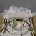 FRIXCHUR 6-Light Sputnik Chandelier, Gold Mid-Century Modern Semi Flush Mount Ceiling Light, Metal Fixture with E26 Sockets for Bedroom, Living Room, Kitchen (Bulbs Not Included)