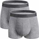 Mens Incontinence Underwear Washable, 2.3 oz Leak Proof Absorbent Odor Neutralization Briefs for Bladder leak 2 Pack(Gray, 2XL)
