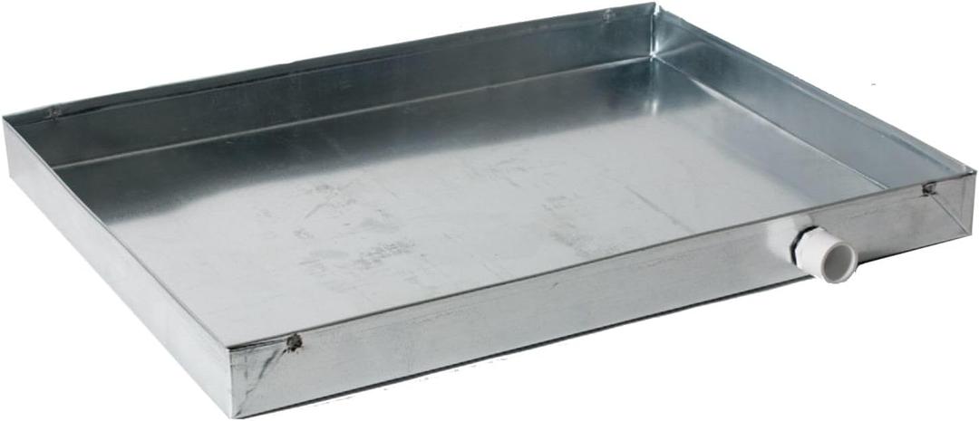 Heavy-Duty Galvanized Steel Drain Pan Premium, Rust-Resistant HVAC Condensate Pan Leak-Proof for Maximum Protection With Hole Option (22"x24"x2")