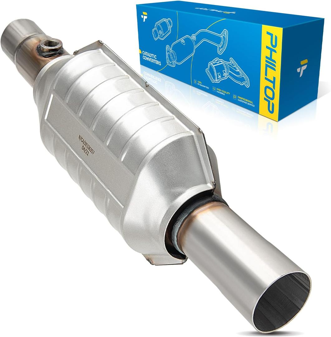 PHILTOP 1PC High Flow Catalytic Converter with Shield for 1996-2000 Cherokee, 1996-1998 Grand Cherokee, Automotive Replacement Catalytic Converters OEM 15820, 10150 (EPA Compliant)