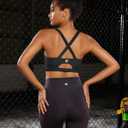 RUNNING GIRL Sports Bra for Women High Support,Molded Cup Strappy Running Sports Bras with Sewn in Pads (Black, L)