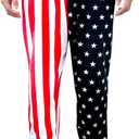 bopika Men's American Flag Pants Men's Sport Sweatpants Baggy Pant Joggers Long Pants with Pockets (Red, M)