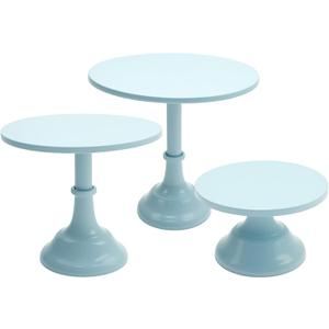 VIKKSAER 3 PCS Blue Cake Stand Set, 8/10/12 Inch Metal Dessert Display Stand, Suitable for Weddings, Birthdays, and Parties