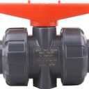 DERNORD PVC True Union Ball Valve with Full Port, EPDM O-Rings, and Reversible PTFE Seats,Rated at 200 PSI (1/2 inch Socket)