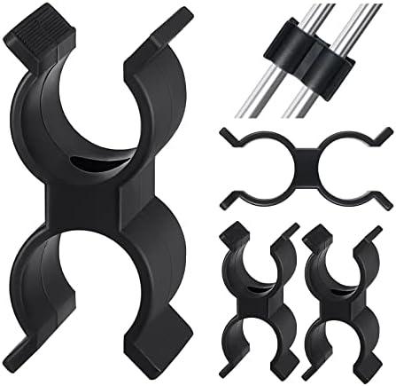 Timgle 4 Pcs Bimini Top Hardware Bimini Top Pole Clamps Bimini Bop Parts for Boats Pole Clamp Holder Boat Clip for Anti Rattle Bimini Brace Rowing Boat Dinghy Kayaks Accessories, Black