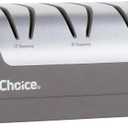 ChefsChoice Electric Knife Sharpeners with Rechargeable Battery for 15 and 20-Degree Straight and Serrated Knives using 100-Percent Diamond Abrasives, 2-Stage, Gray