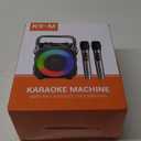 Karaoke Machine, Portable Bluetooth Speaker with 2 Wireless Microphones for Adults & Kids with Lights, Karaoke Microphone with PA System Supports USB/TF/FM/AUX for Home Party Home System Packages (Black)