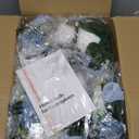 NUPTIO Wedding Floral Centerpieces for Tables: 6 Pcs Dusty Blue & White Fake Flower Ball for Weddings Party - Artificial Rose Arrangements for Birthday Bridal Shower Decorations